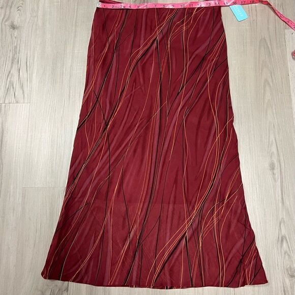Forever 21 A line skirt sz L Rust red sheer Vintage new with tags Dark Academia - Picture 4 of 13
